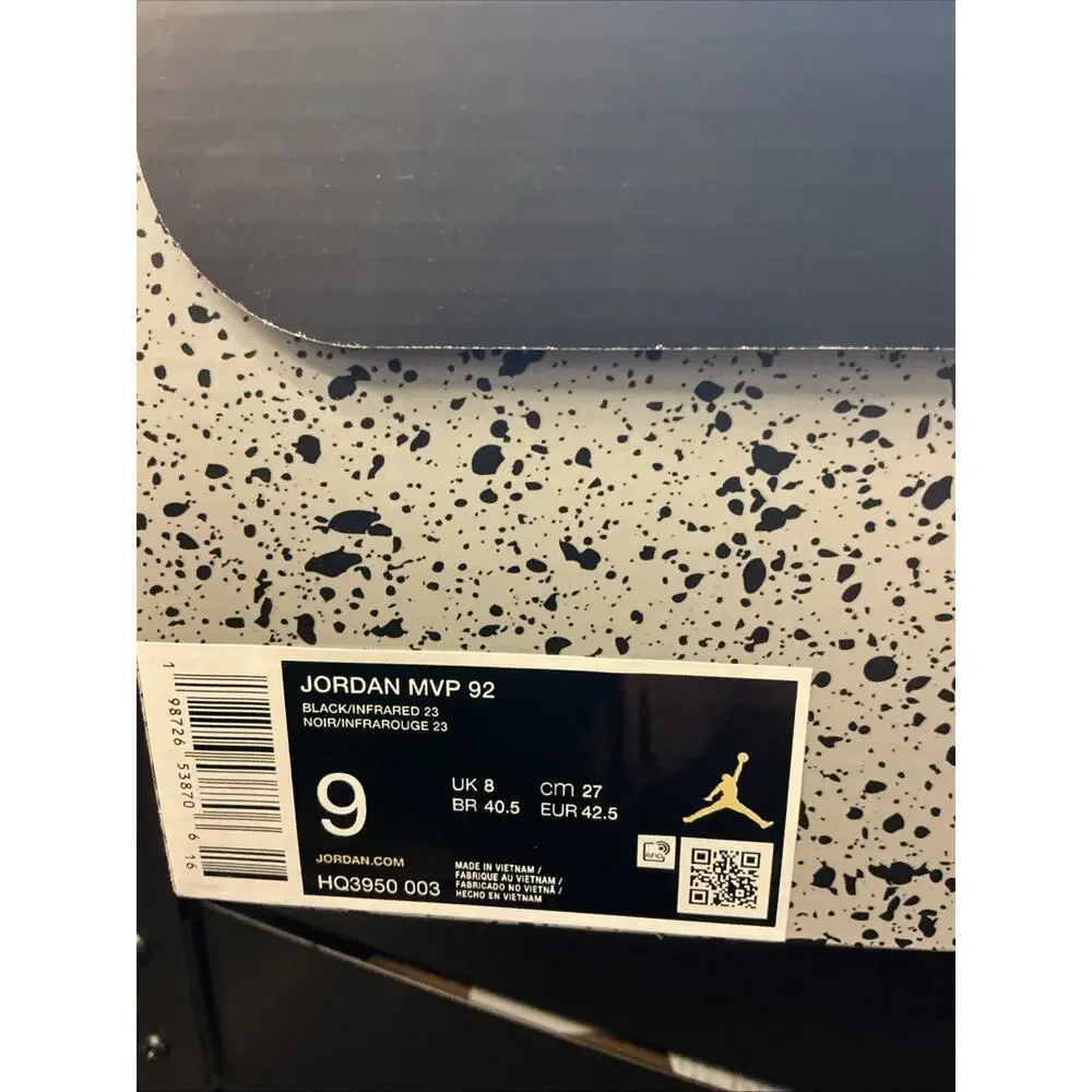Size 9 - Air Jordan MVP 92 Black Infrared